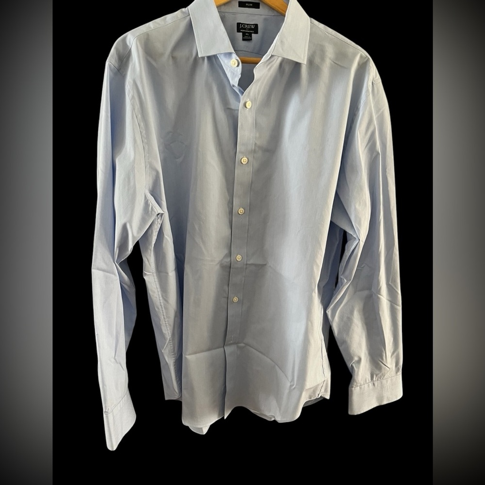 J.Crew Shirt Mens XL Slim Performance Button‎ Down Dress Shirt Blue
